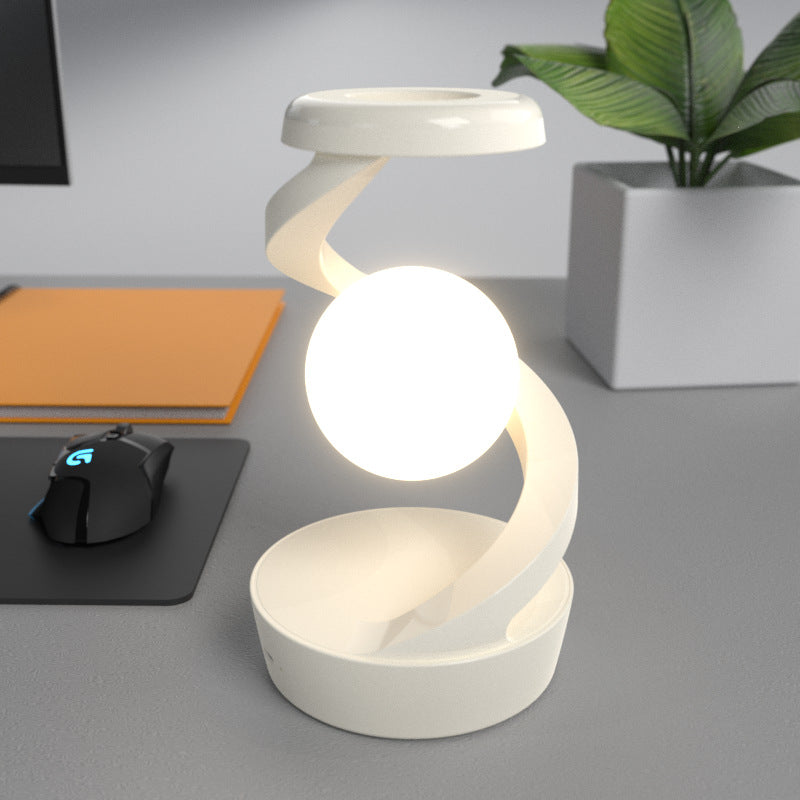 Rotating Moon Desk Lamp With Phone Wireless Charging Sensor Control Table Lamps Decorative Desktop Lamp Small Night Lamp Home Decor - Nyaabs