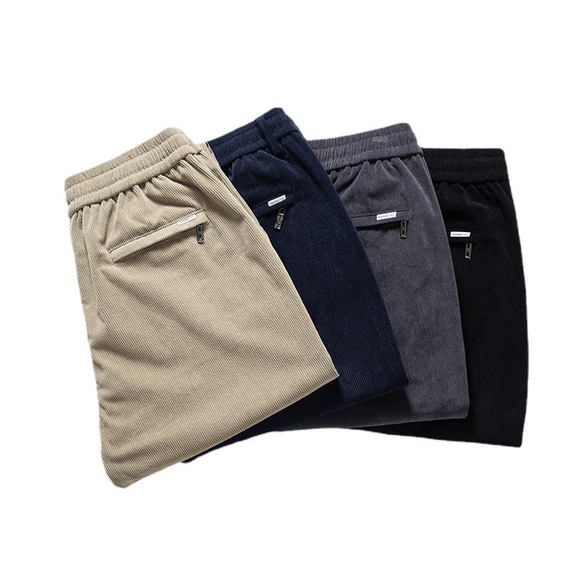 Corduroy Casual Pants Men's Loose, Comfortable, Soft And Breathable Youth Straight-leg Pants nyaabs.com