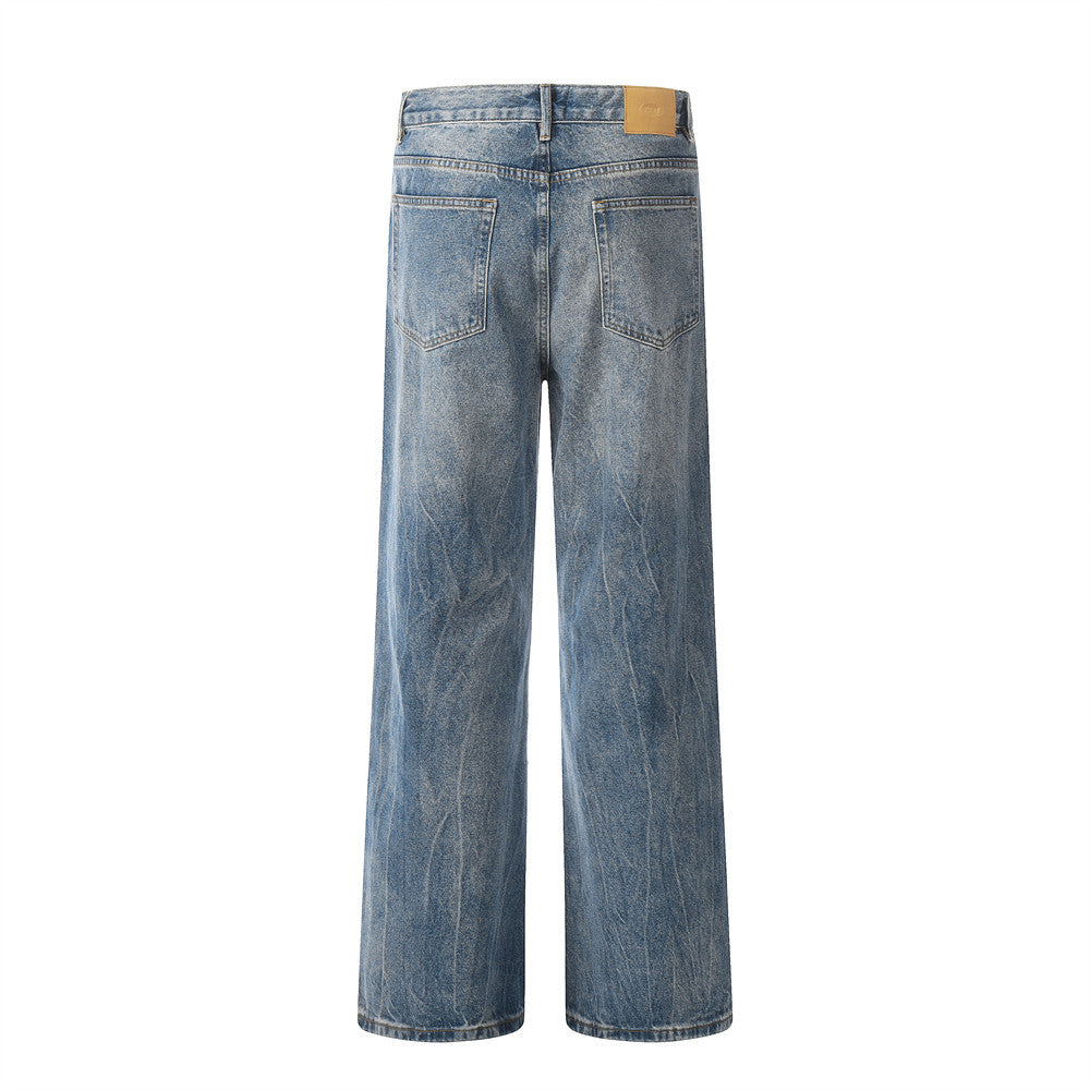 Washed Wide-leg Jeans Men's Loose - Nyaabs