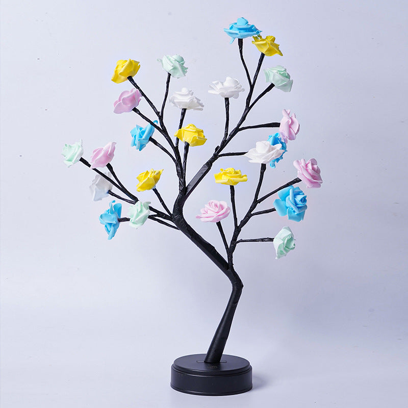 Table Lamp Flower Tree Rose Lamps Fairy Desk Night Lights USB Operated Gifts For Wedding Valentine Christmas Decoration - Nyaabs