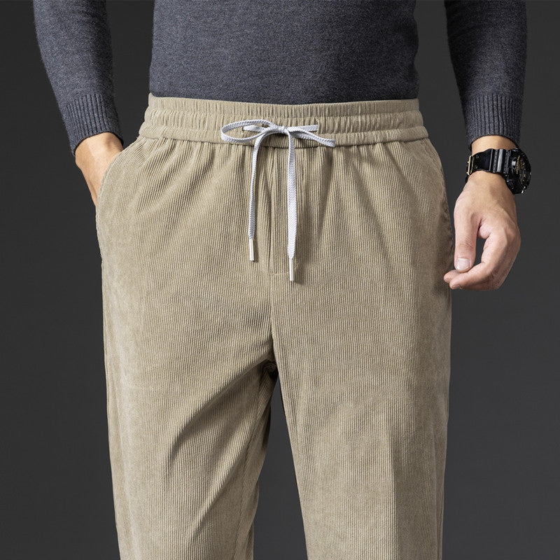 Corduroy Casual Pants Men's Loose, Comfortable, Soft And Breathable Youth Straight-leg Pants nyaabs.com