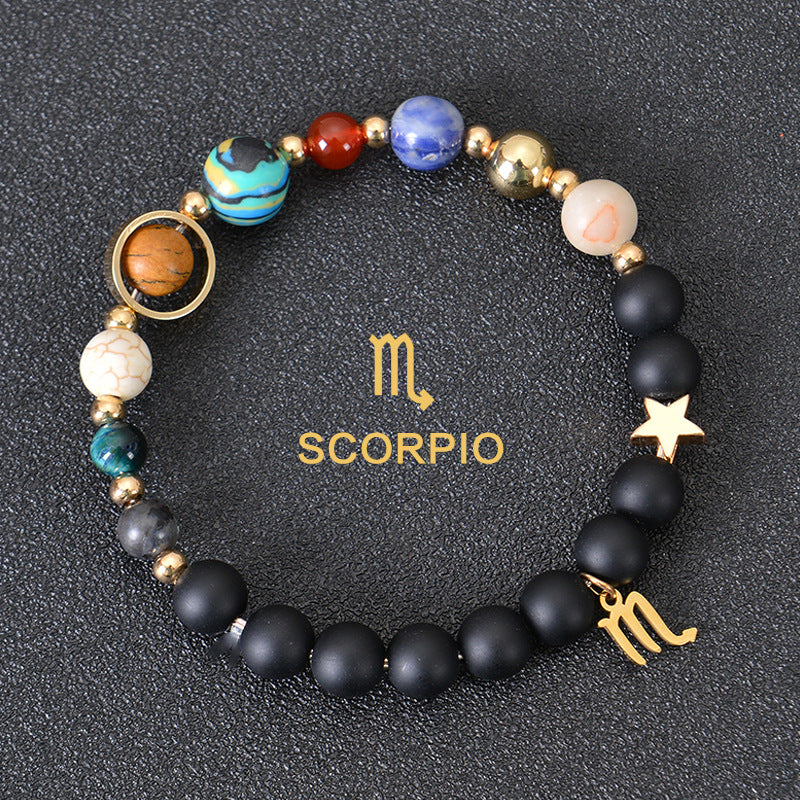 Eight Planets Twelve Constellations Bracelets Frosted Stone Beaded Bracelet nyaabs.com