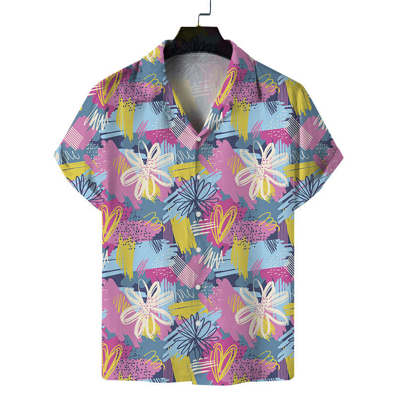 Men's Creative Digital Printing Casual Beach Shirt nyaabs.com