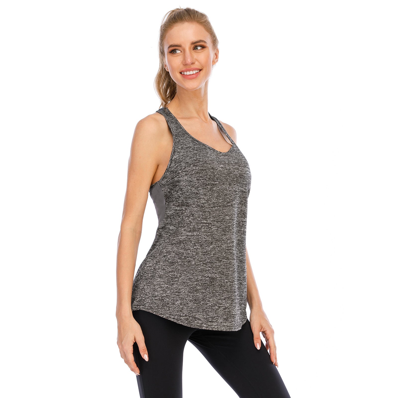 Sports Yoga Mesh Stitched Backless Training Vest nyaabs.com