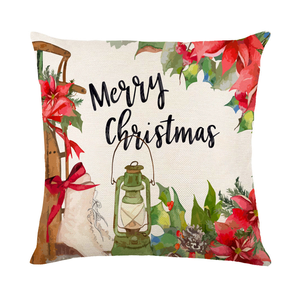 Christmas Decorations Pillow Covers Sofa Square Throw Pillow Cases Stamping Snowflake Waist Cushion Cover Home Bed Decor - Nyaabs