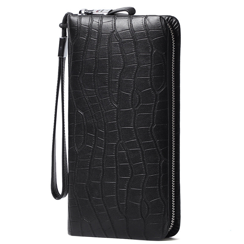 Men's Leather Long Zipper Multiple Card Slots Wallet - Nyaabs