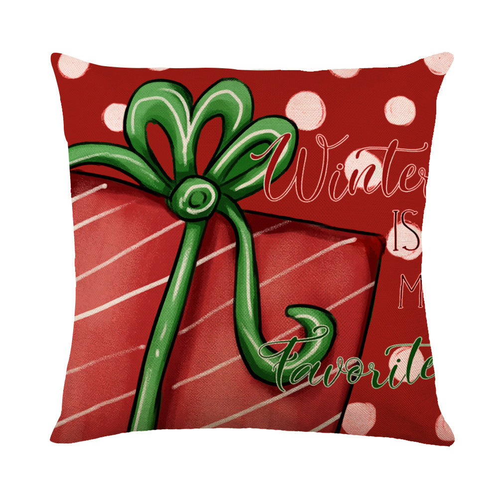 Christmas Decorations Pillow Covers Sofa Square Throw Pillow Cases Stamping Snowflake Waist Cushion Cover Home Bed Decor - Nyaabs