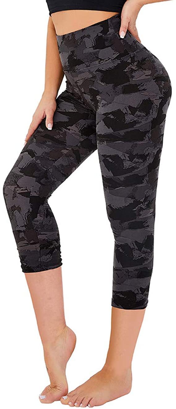 Slimming Cropped Pants High Waist Print Leggings - Nyaabs