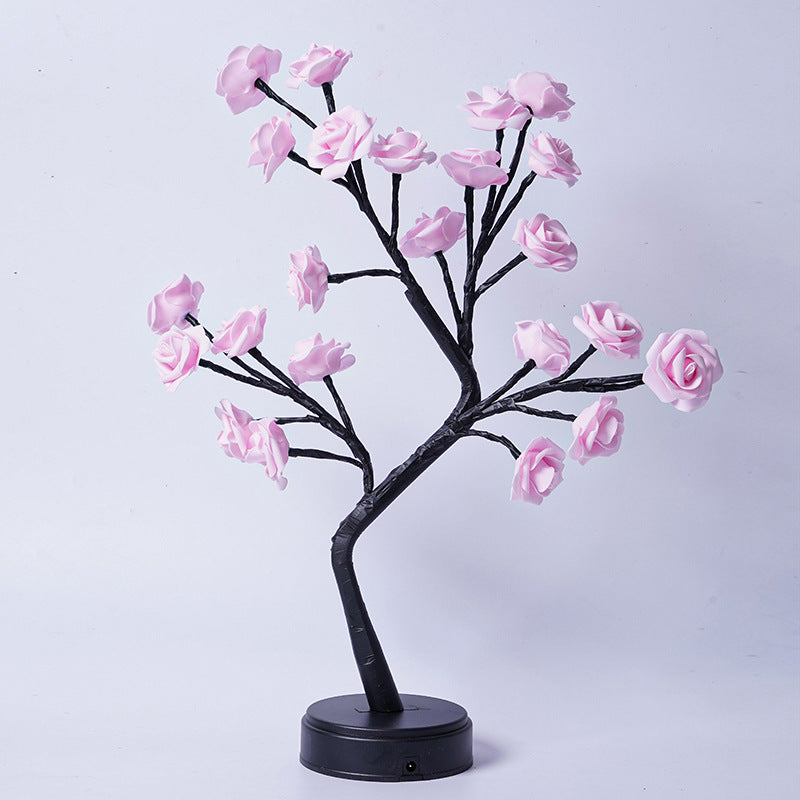 Table Lamp Flower Tree Rose Lamps Fairy Desk Night Lights USB Operated Gifts For Wedding Valentine Christmas Decoration - Nyaabs