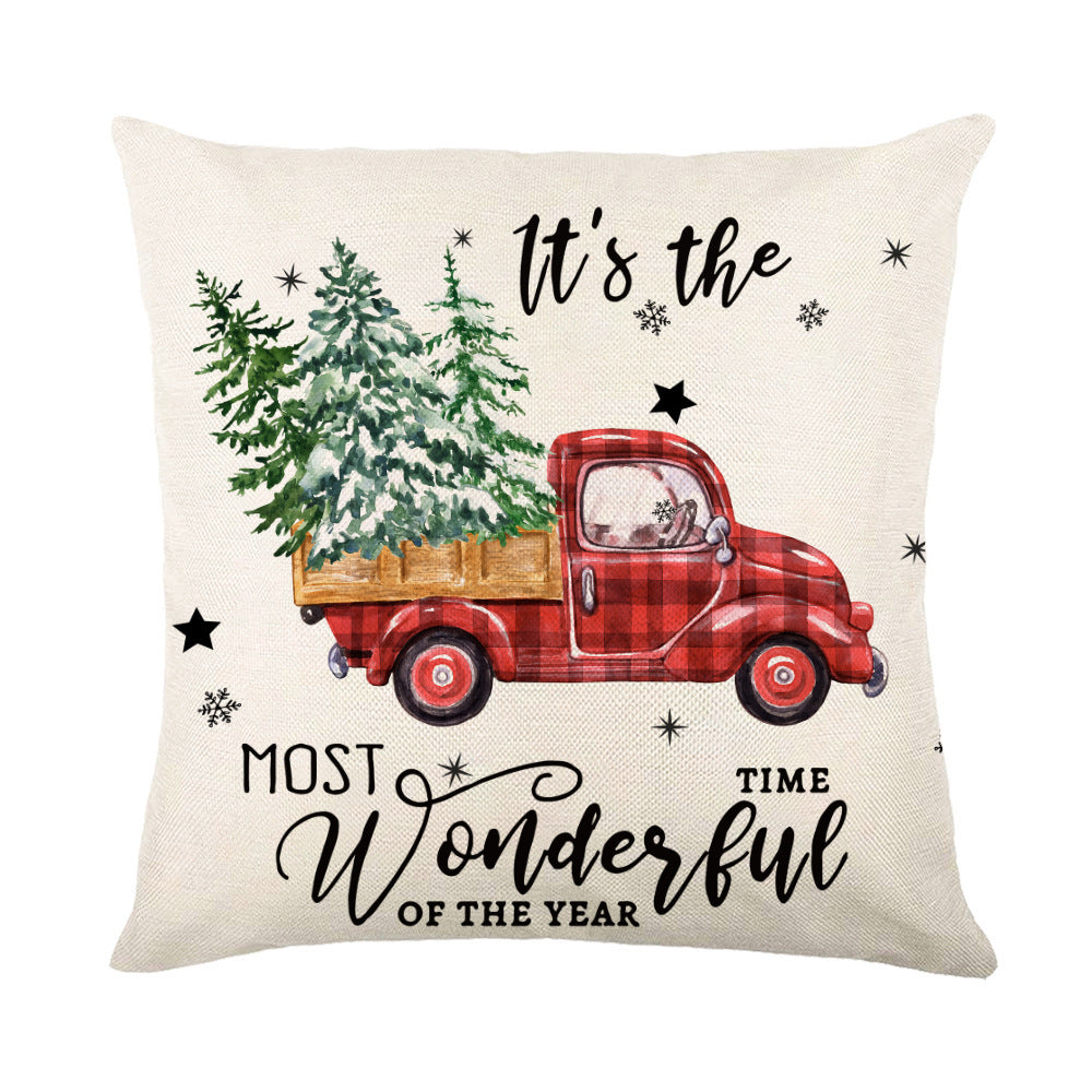 Christmas Decorations Pillow Covers Sofa Square Throw Pillow Cases Stamping Snowflake Waist Cushion Cover Home Bed Decor - Nyaabs