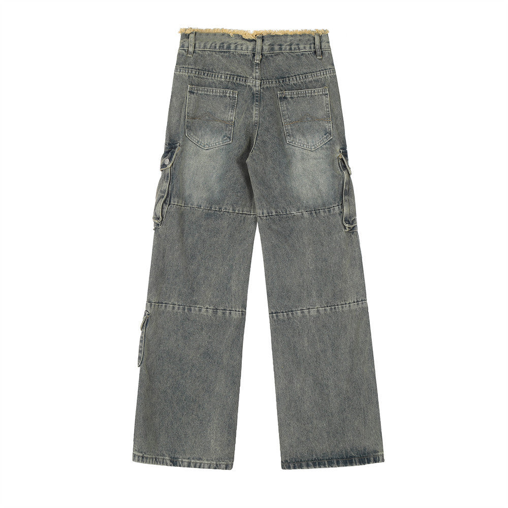 Distressed Washed Denim Overalls Men's Niche - Nyaabs