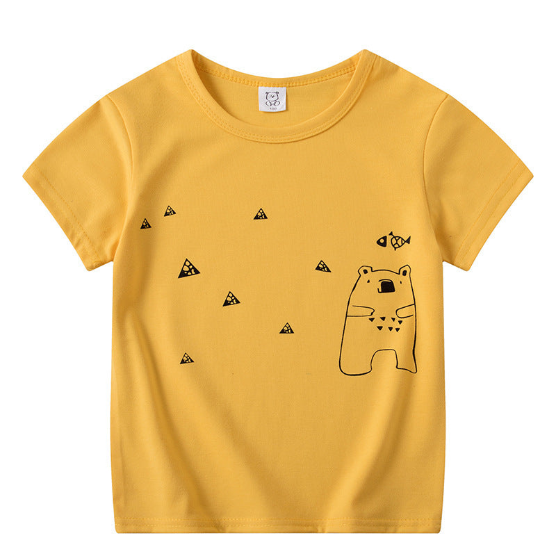 Children's Short Sleeve Boys And Girls T-shirt Cartoon Half Sleeve Top - Nyaabs