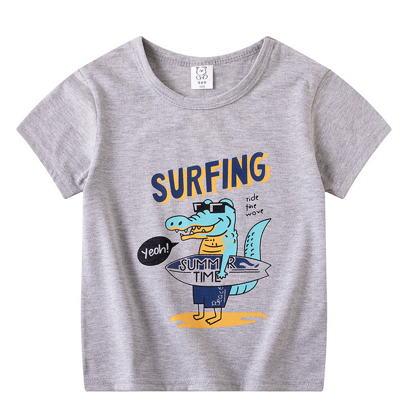 Children's Short Sleeve Boys And Girls T-shirt Cartoon Half Sleeve Top - Nyaabs