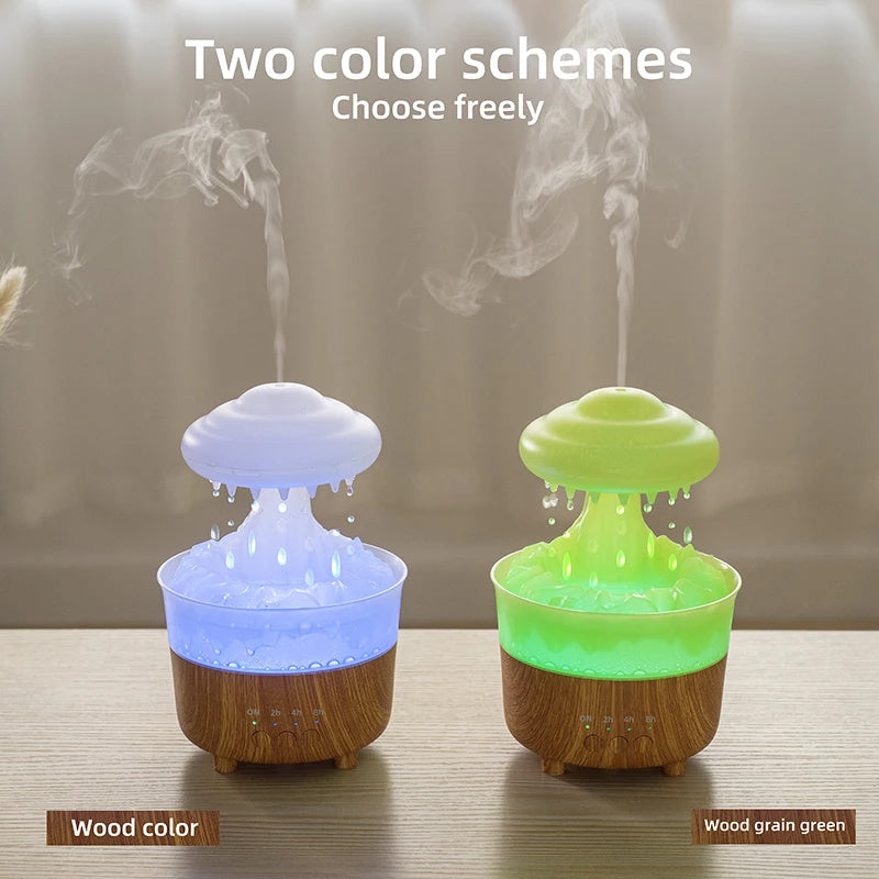 Rain Cloud Night Light Humidifier With Raining Water Drop Sound And 7 Color Led Light Essential Oil Diffuser Aromatherapy - Nyaabs