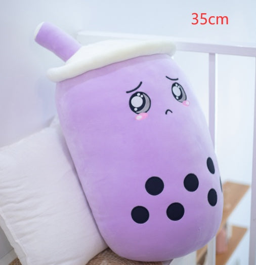 Cute Fruit Drink Plush Stuffed Soft Strawberry Milk Tea Plush Boba Tea Cup Toy Bubble Tea Pillow Cushion Kids Gift - Nyaabs