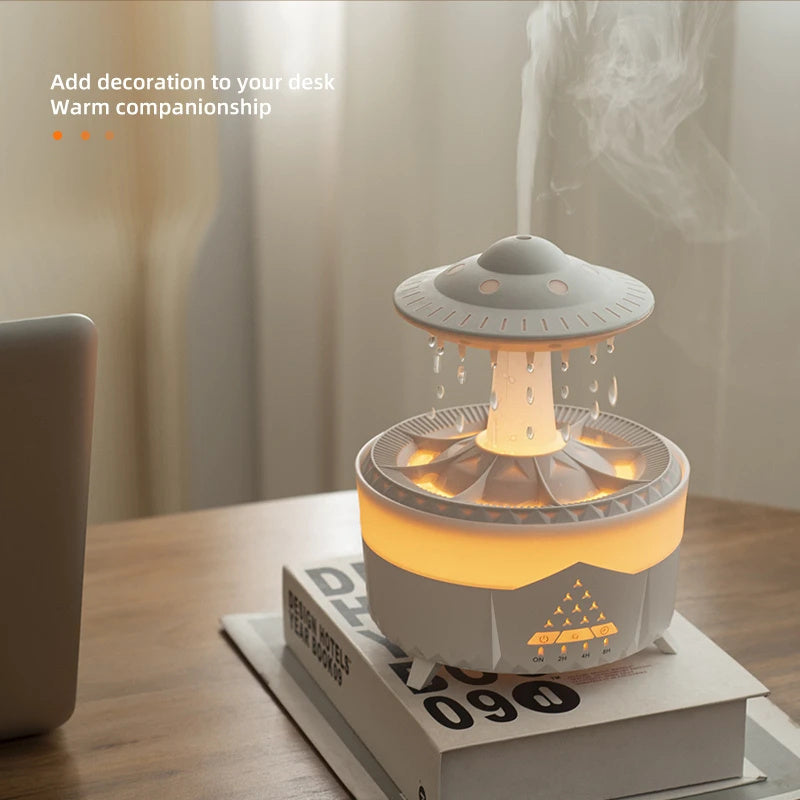 New UFO Raindrop Humidifier Water Drop Air Humidifier USB Aromatherapy Essential Oils Aroma Air Diffuser Household Mist Maker Home Decor - Nyaabs