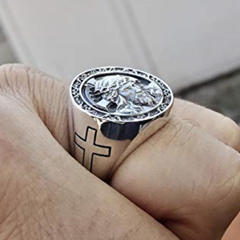 Fashion Jesus Cross Men Punk Ring - Nyaabs