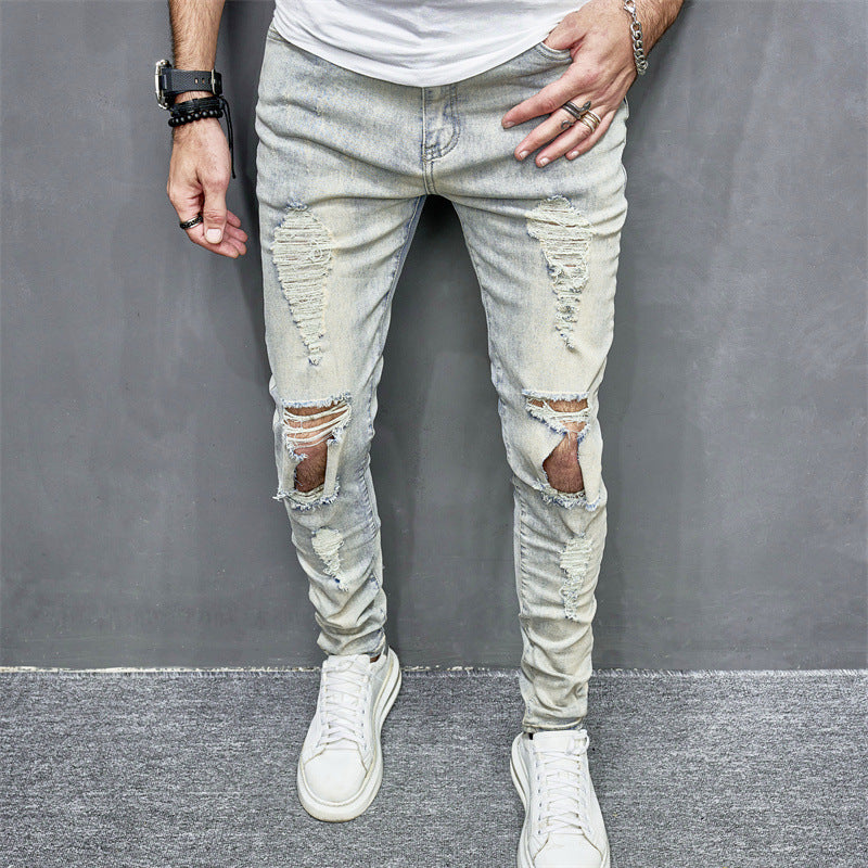 Skinny Motorcycle Jeans Men's Fashion - Nyaabs