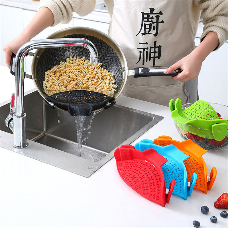 Kitchen Gadgets Silicone Pot Side Drain Stopper nyaabs.com