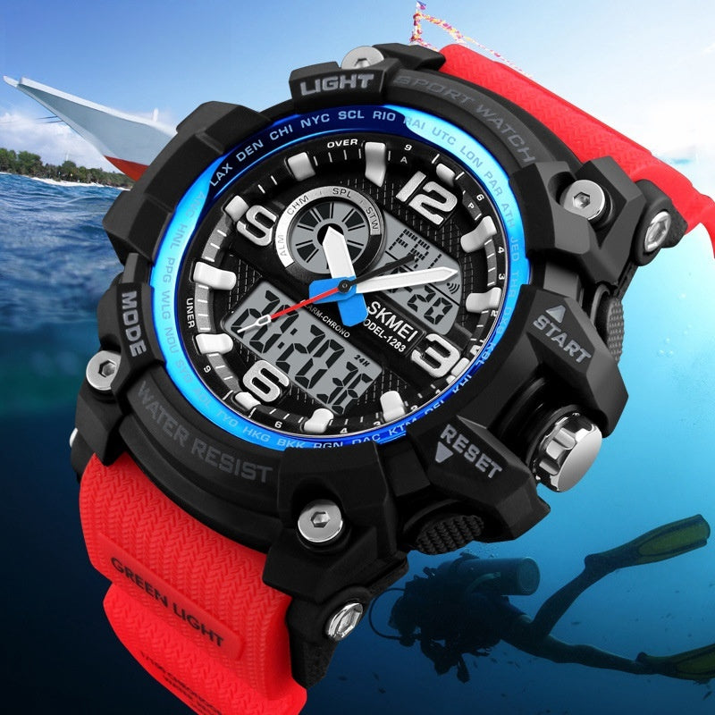 Sports Waterproof Electronic Watch Multifunctional Men - Nyaabs