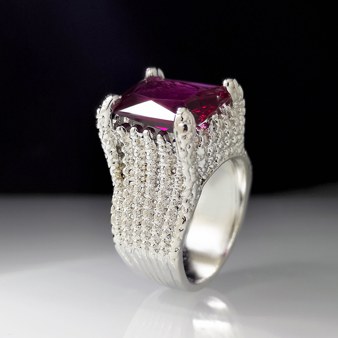 Square Ruby Ring For Men And Women - Nyaabs