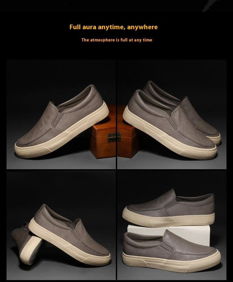 All-matching Men's Leather Shoes Breathable Casual Fashion Low-top Sneakers nyaabs.com