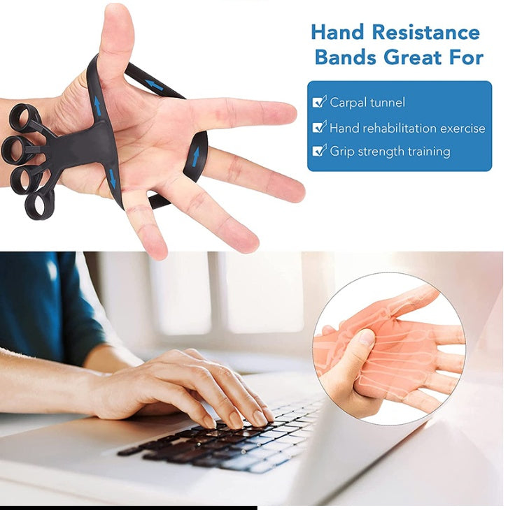 Silicone Grip Device Finger Exercise Stretcher Arthritis Hand Grip Trainer Strengthen Rehabilitation Training To Relieve Pain - Nyaabs