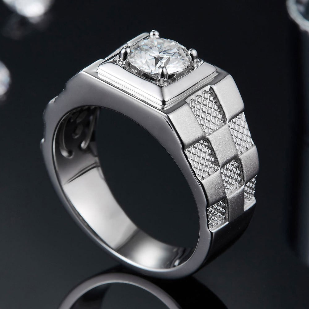 Fashion Moissanite Diamond Ring Simple Men - Nyaabs