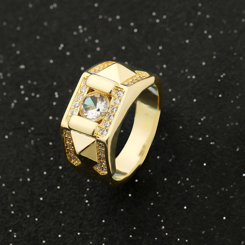 Beautiful Fashion Inlaid Zircon Men Ring Set - Nyaabs