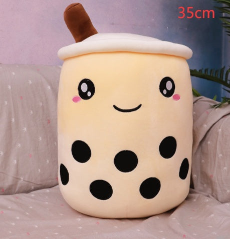 Cute Fruit Drink Plush Stuffed Soft Strawberry Milk Tea Plush Boba Tea Cup Toy Bubble Tea Pillow Cushion Kids Gift - Nyaabs