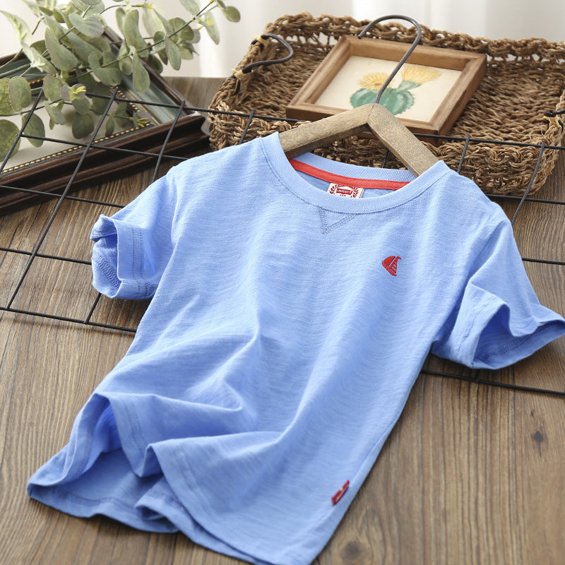 Fashion Simple Boy Half Sleeve Thin T-shirt - Nyaabs