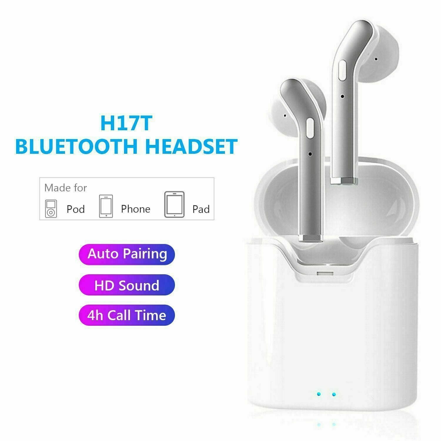 Bluetooth 5.0 Earbuds Headphones Wireless Noise Cancelling In-Ear Waterproof - Nyaabs