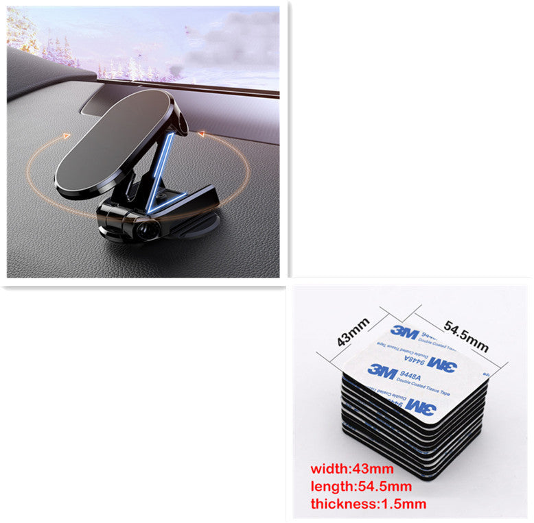 Rotate Metal Magnetic Car Phone Holder Foldable Universal Mobile Phone Stand Air Vent Magnet Mount GPS Support - Nyaabs