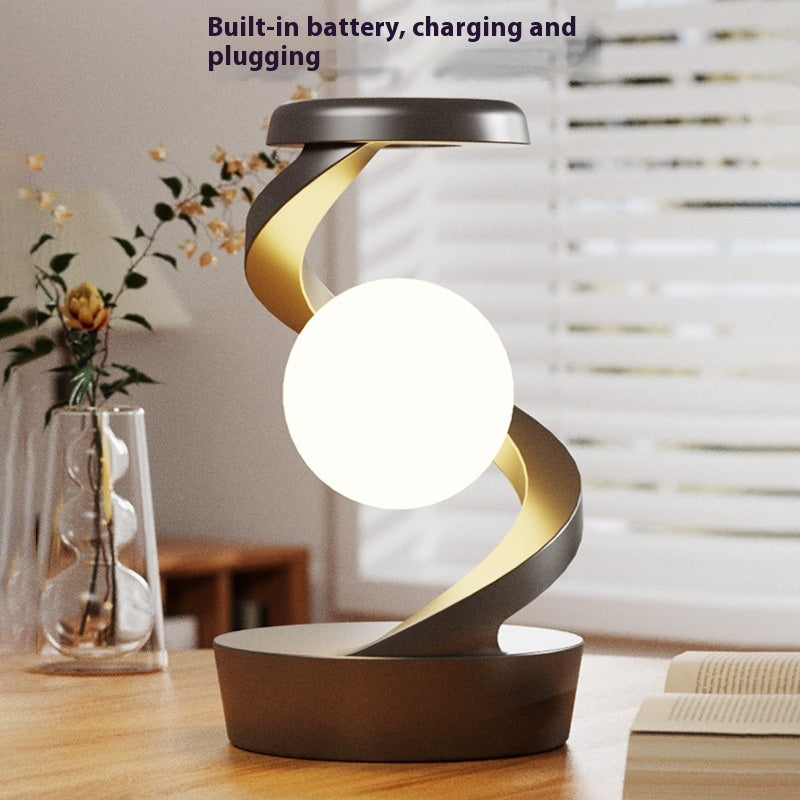 Rotating Moon Desk Lamp With Phone Wireless Charging Sensor Control Table Lamps Decorative Desktop Lamp Small Night Lamp Home Decor - Nyaabs