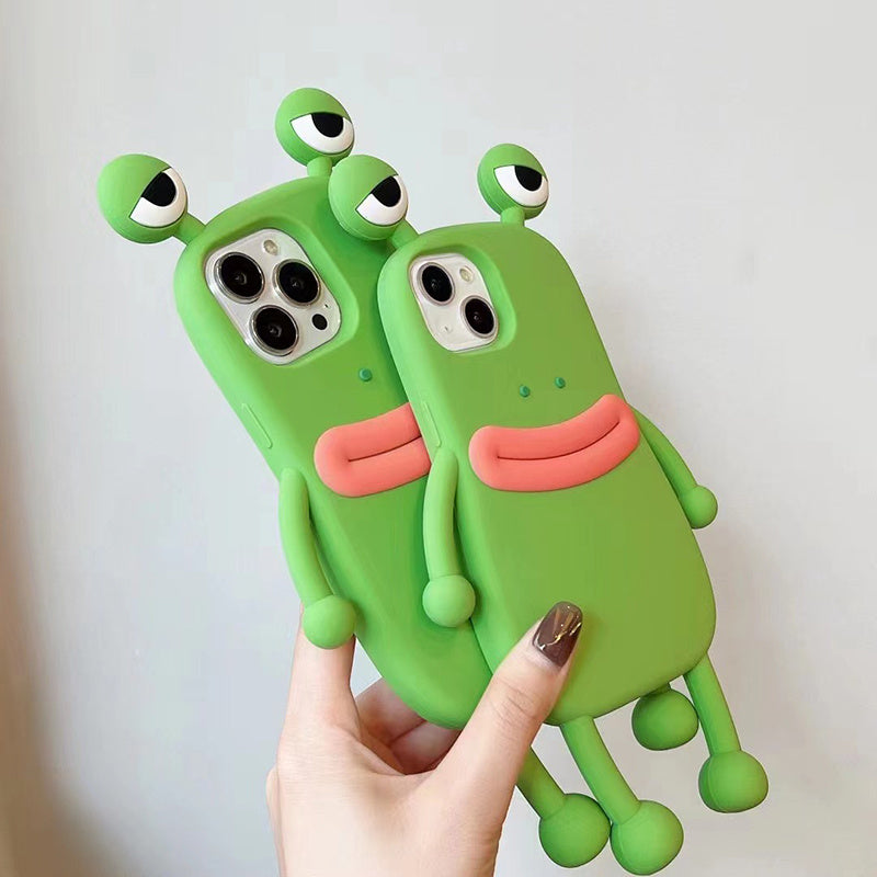 Funny Silicone 3D Frog Phone Case For IPhone 14 13 11 12 Pro Max XS XR X 7 8 Plus SE Cartoon Cute Shockproof Bumper Cover - Nyaabs