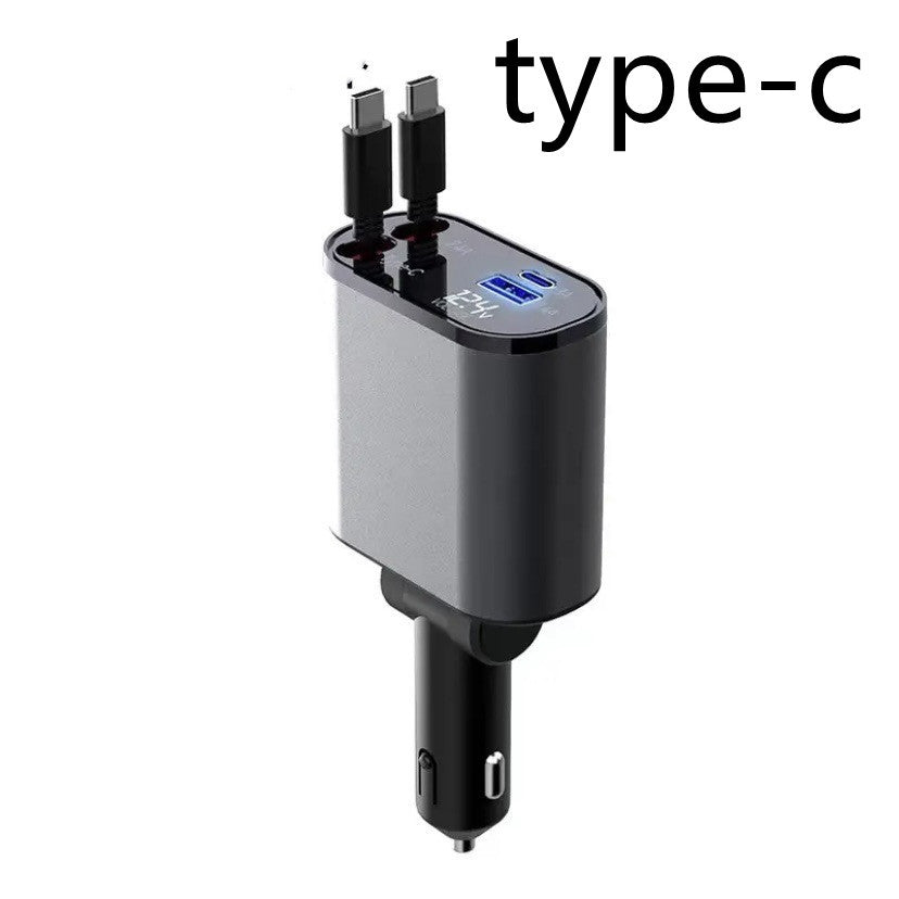 Metal Car Charger 100W Super Fast Charging Car Cigarette Lighter USB And TYPE-C Adapter - Nyaabs