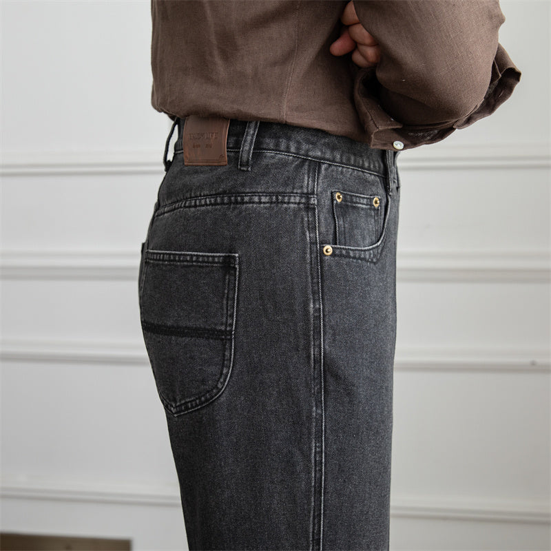 High Waisted Straight Leg Denim Pants Japanese Style - Nyaabs