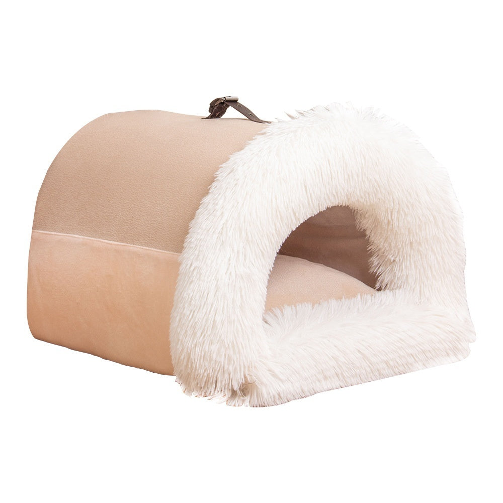 New Splice Portable Pet Nest Portable Autumn And Winter Warm Dog Nest Moisture-proof Long Fur Cat Nest Cross Border Pet Nest nyaabs.com