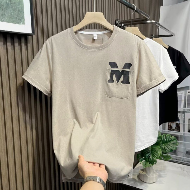 Short Sleeve Combed Cotton T-shirt Half Sleeve - Nyaabs