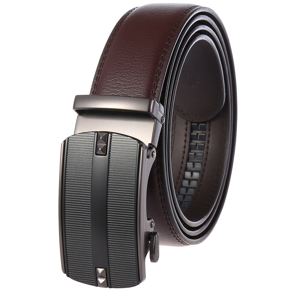 Automatic Buckle Belt Men's Two-layer Cowhide - Nyaabs