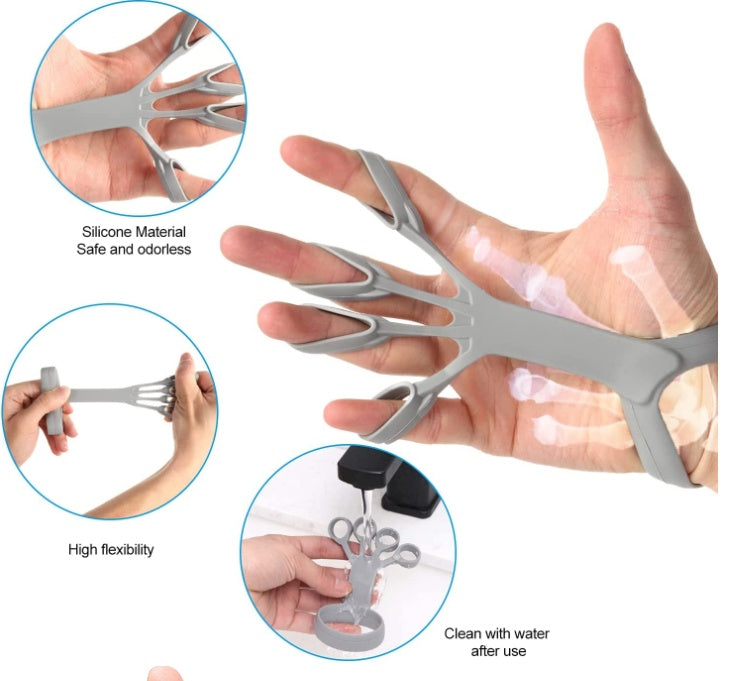 Silicone Grip Device Finger Exercise Stretcher Arthritis Hand Grip Trainer Strengthen Rehabilitation Training To Relieve Pain - Nyaabs