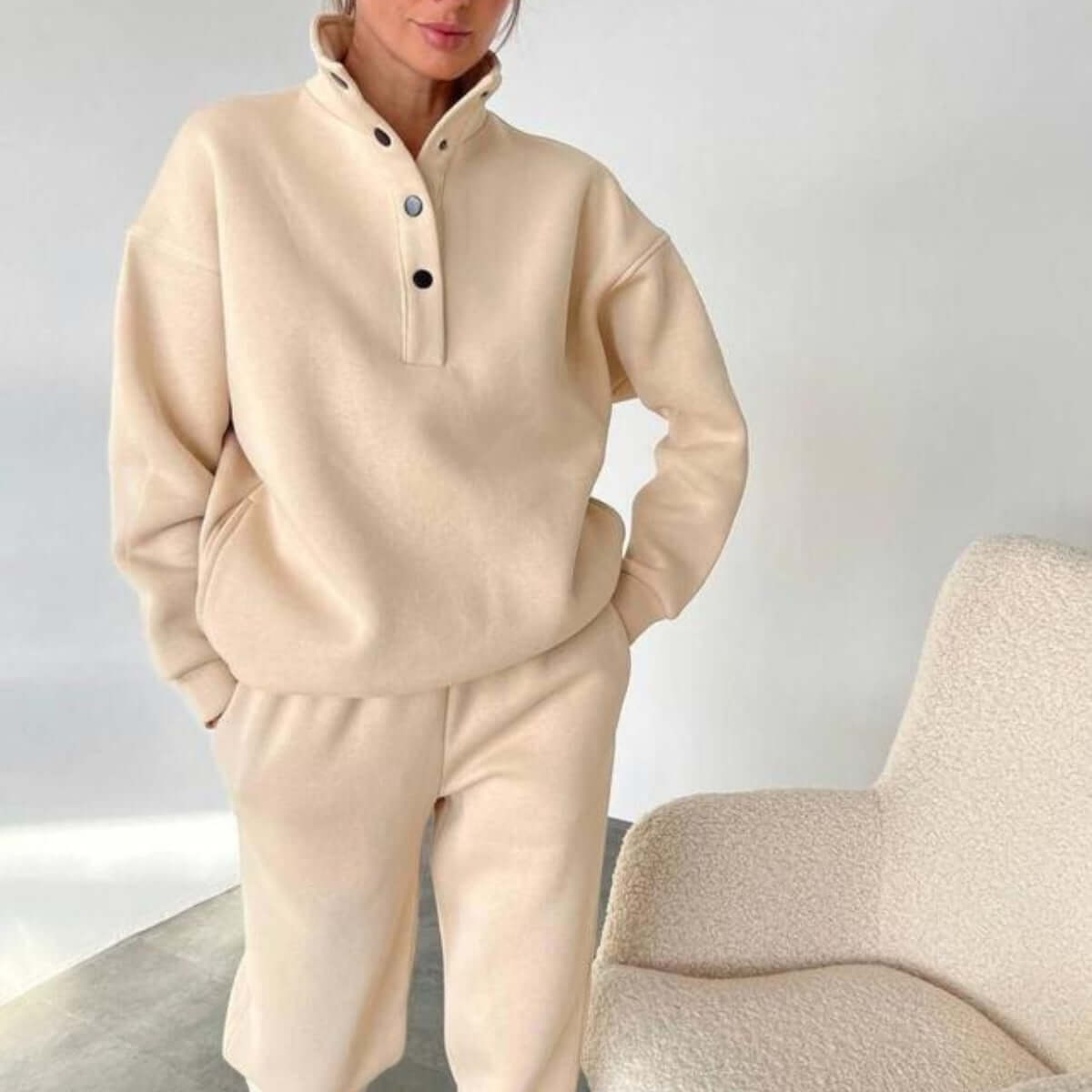 Oversized Solid Casual Pullovers Long Pant Set Warm Hoodie New Tracksuit Suit Fashion Pant Sets Sets For Women 2 Pieces - Nyaabs