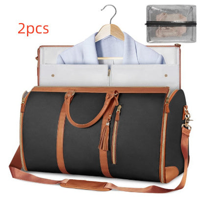 Large Capacity Travel Duffle Bag Women's Handbag Folding Suit Bag Waterproof Clothes Totes - Nyaabs