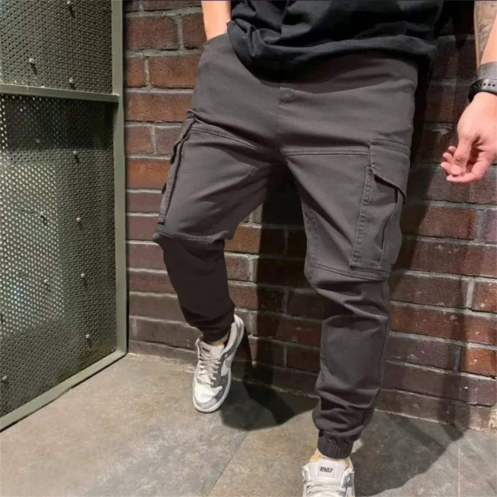 Mens Sports Pants With Pockets Casual Cargo Trousers - Nyaabs