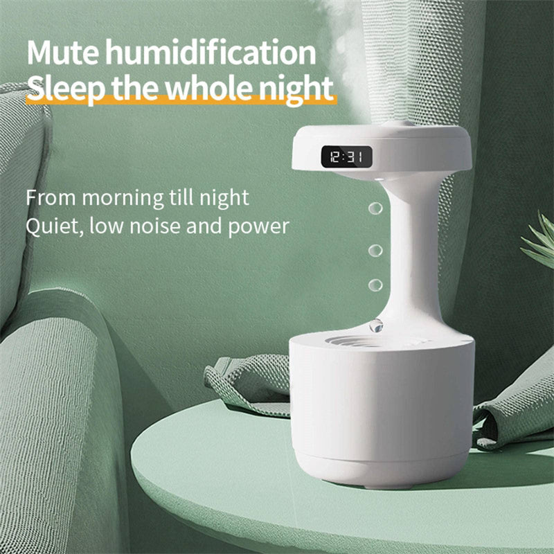 Bedroom Anti-Gravity Humidifier With Clock Water Drop Backflow Aroma Diffuser Large Capacity Office Bedroom Mute Heavy Fog Household Sprayer nyaabs.com