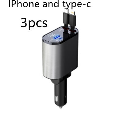 Metal Car Charger 100W Super Fast Charging Car Cigarette Lighter USB And TYPE-C Adapter - Nyaabs