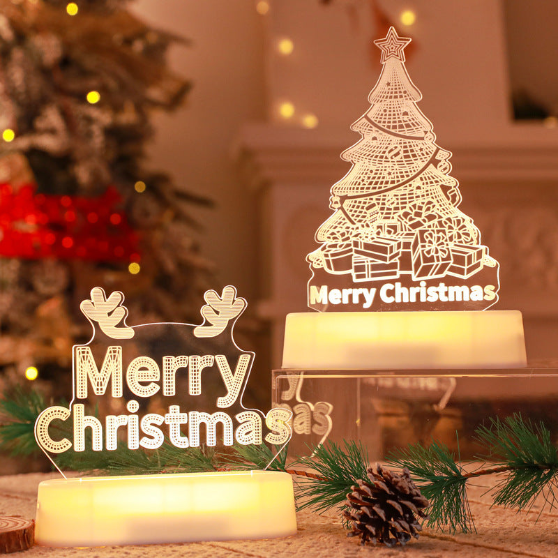 Christmas Decoration 3D Lamp Acrylic LED Night Lights New Year Valentines Day Christmas Kids Gift Christmas Ornaments nyaabs.com