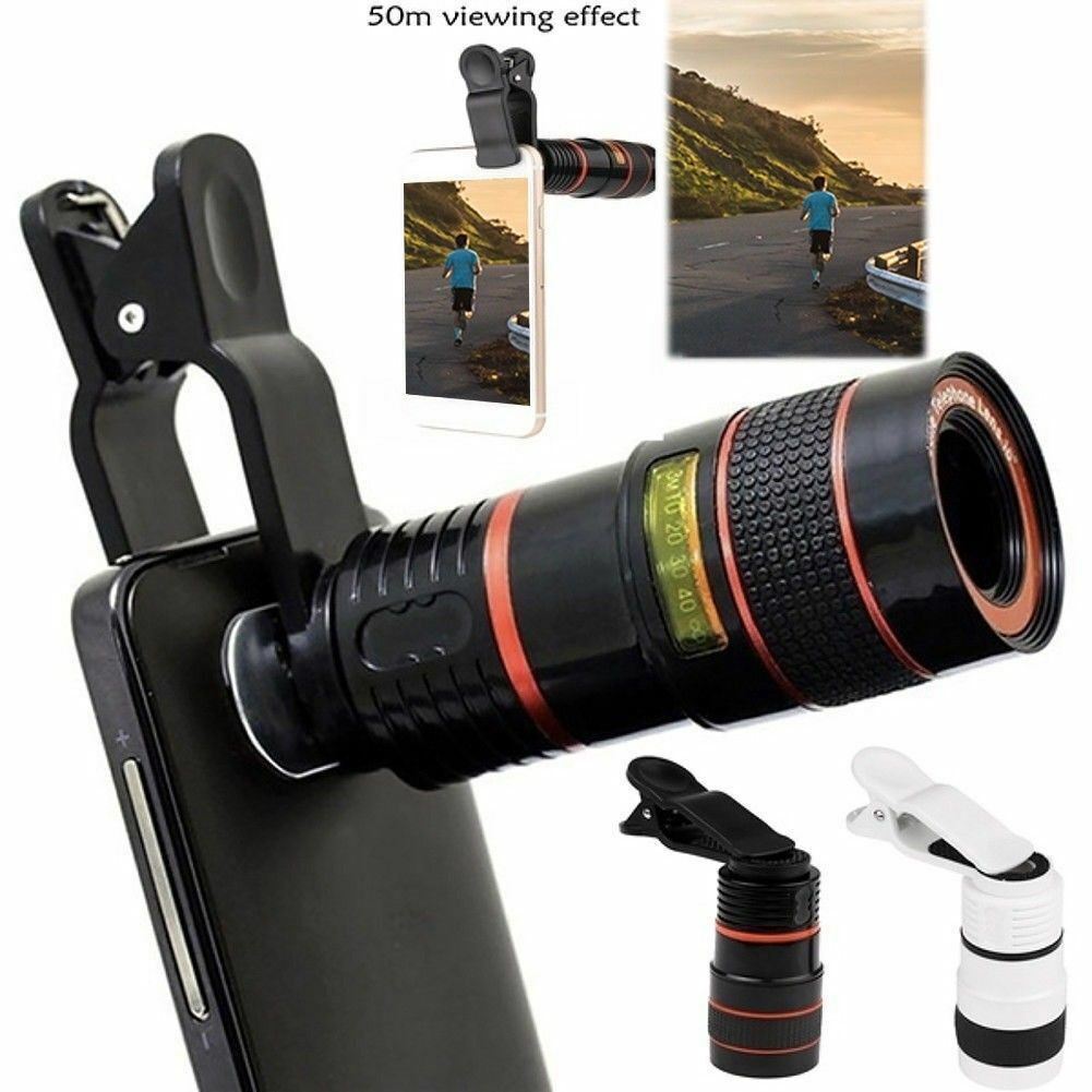 HD 8X Clip On Optical Zoom Telescope Camera Lens For Universal Mobile Cell Phone - Nyaabs