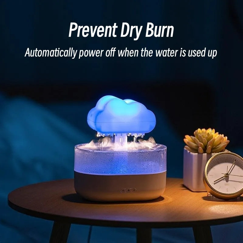 Rain Cloud Night Light Humidifier With Raining Water Drop Sound And 7 Color Led Light Essential Oil Diffuser Aromatherapy - Nyaabs