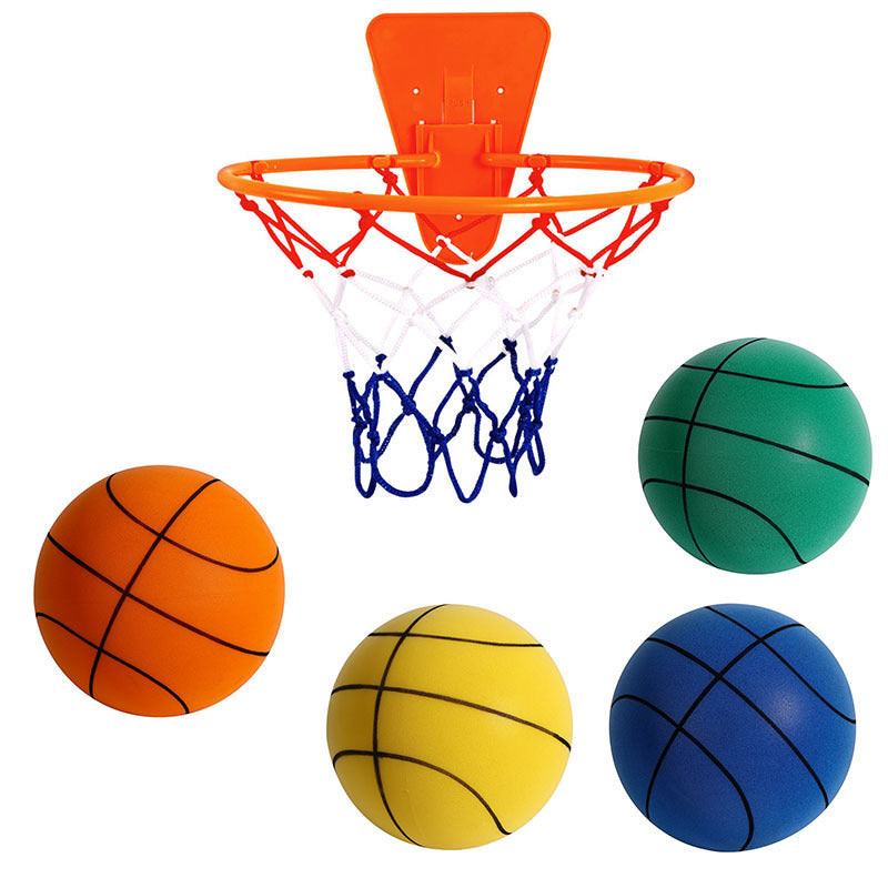 Silent High Density Foam Sports Ball Indoor Mute Basketball Soft Elastic Ball Children Sports Toy Games - Nyaabs